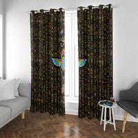 Ancient Pride Window Curtain African Hieroglyphic Pattern, Eye of Horus, and Sacred Scarab Symbol - Wonder Print Shop
