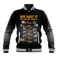 She Built It The World Uses It Baseball Jacket African Influential Women Innovators Timeline - Wonder Print Shop
