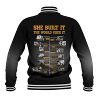 She Built It The World Uses It Baseball Jacket African Influential Women Innovators Timeline - Wonder Print Shop