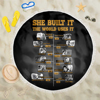 She Built It The World Uses It Beach Blanket African Influential Women Innovators Timeline - Wonder Print Shop