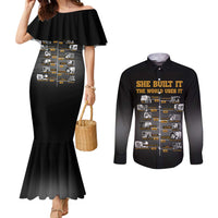 She Built It The World Uses It Couples Matching Mermaid Dress and Long Sleeve Button Shirt African Influential Women Innovators Timeline - Wonder Print Shop