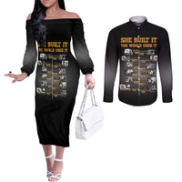 She Built It The World Uses It Couples Matching Off The Shoulder Long Sleeve Dress and Long Sleeve Button Shirt African Influential Women Innovators Timeline - Wonder Print Shop
