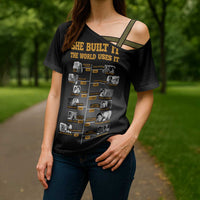 She Built It The World Uses It Cross Shoulder Shirt African Influential Women Innovators Timeline - Wonder Print Shop