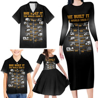 She Built It The World Uses It Family Matching Long Sleeve Bodycon Dress and Hawaiian Shirt African Influential Women Innovators Timeline - Wonder Print Shop