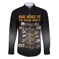 She Built It The World Uses It Family Matching Long Sleeve Bodycon Dress and Hawaiian Shirt African Influential Women Innovators Timeline - Wonder Print Shop