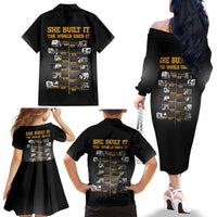 She Built It The World Uses It Family Matching Off The Shoulder Long Sleeve Dress and Hawaiian Shirt African Influential Women Innovators Timeline - Wonder Print Shop