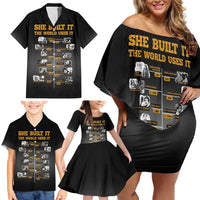 She Built It The World Uses It Family Matching Off Shoulder Short Dress and Hawaiian Shirt African Influential Women Innovators Timeline - Wonder Print Shop