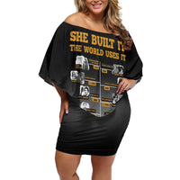 She Built It The World Uses It Family Matching Off Shoulder Short Dress and Hawaiian Shirt African Influential Women Innovators Timeline - Wonder Print Shop