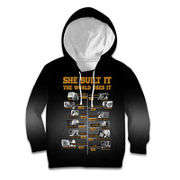 She Built It The World Uses It Kid Hoodie African Influential Women Innovators Timeline - Wonder Print Shop