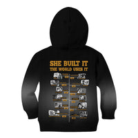 She Built It The World Uses It Kid Hoodie African Influential Women Innovators Timeline - Wonder Print Shop