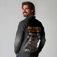 She Built It The World Uses It Long Sleeve Polo Shirt African Influential Women Innovators Timeline - Wonder Print Shop