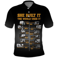 She Built It The World Uses It Polo Shirt African Influential Women Innovators Timeline - Wonder Print Shop