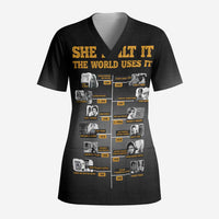 She Built It The World Uses It Scrub Top African Influential Women Innovators Timeline - Wonder Print Shop