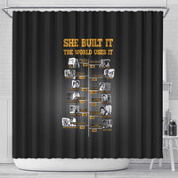She Built It The World Uses It Shower Curtain African Influential Women Innovators Timeline - Wonder Print Shop