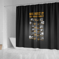 She Built It The World Uses It Shower Curtain African Influential Women Innovators Timeline - Wonder Print Shop