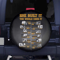 She Built It The World Uses It Spare Tire Cover African Influential Women Innovators Timeline - Wonder Print Shop