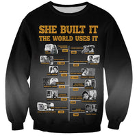She Built It The World Uses It Sweatshirt African Influential Women Innovators Timeline - Wonder Print Shop
