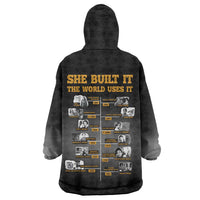 She Built It The World Uses It Wearable Blanket Hoodie African Influential Women Innovators Timeline - Wonder Print Shop