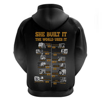 She Built It The World Uses It Zip Hoodie African Influential Women Innovators Timeline - Wonder Print Shop