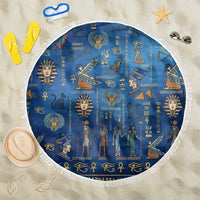 Echoes of Kemet Beach Blanket African Pharaohs, Anubis and Symbolic Motifs - Wonder Print Shop