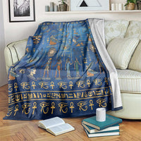 Echoes of Kemet Blanket African Pharaohs, Anubis and Symbolic Motifs - Wonder Print Shop