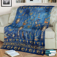 Echoes of Kemet Blanket African Pharaohs, Anubis and Symbolic Motifs - Wonder Print Shop