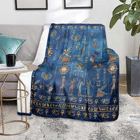 Echoes of Kemet Blanket African Pharaohs, Anubis and Symbolic Motifs - Wonder Print Shop