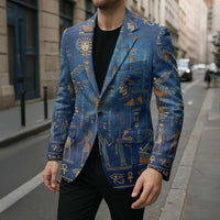 Echoes of Kemet Blazer African Pharaohs, Anubis and Symbolic Motifs - Wonder Print Shop
