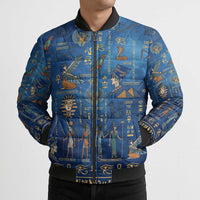 Echoes of Kemet Bomber Puffer Jacket African Pharaohs, Anubis and Symbolic Motifs - Wonder Print Shop