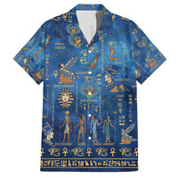 Echoes of Kemet Family Matching Long Sleeve Bodycon Dress and Hawaiian Shirt African Pharaohs, Anubis and Symbolic Motifs - Wonder Print Shop