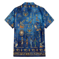 Echoes of Kemet Family Matching Off Shoulder Maxi Dress and Hawaiian Shirt African Pharaohs, Anubis and Symbolic Motifs - Wonder Print Shop