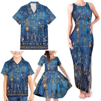 Echoes of Kemet Family Matching Tank Maxi Dress and Hawaiian Shirt African Pharaohs, Anubis and Symbolic Motifs - Wonder Print Shop