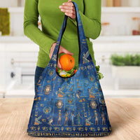 Echoes of Kemet Grocery Bag African Pharaohs, Anubis and Symbolic Motifs - Wonder Print Shop