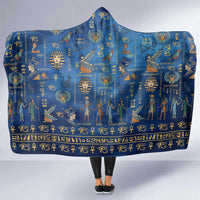 Echoes of Kemet Hooded Blanket African Pharaohs, Anubis and Symbolic Motifs - Wonder Print Shop