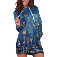 Echoes of Kemet Hoodie Dress African Pharaohs, Anubis and Symbolic Motifs - Wonder Print Shop