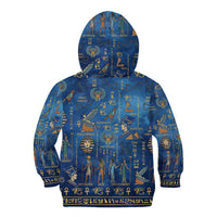 Echoes of Kemet Kid Hoodie African Pharaohs, Anubis and Symbolic Motifs - Wonder Print Shop