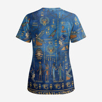 Echoes of Kemet Scrub Top African Pharaohs, Anubis and Symbolic Motifs - Wonder Print Shop