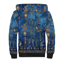 Echoes of Kemet Sherpa Hoodie African Pharaohs, Anubis and Symbolic Motifs - Wonder Print Shop