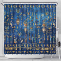 Echoes of Kemet Shower Curtain African Pharaohs, Anubis and Symbolic Motifs - Wonder Print Shop