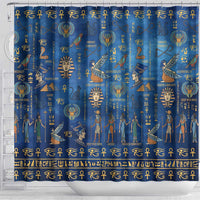 Echoes of Kemet Shower Curtain African Pharaohs, Anubis and Symbolic Motifs - Wonder Print Shop