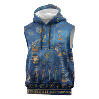 Echoes of Kemet Sleeveless Hoodie African Pharaohs, Anubis and Symbolic Motifs - Wonder Print Shop