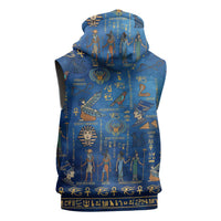 Echoes of Kemet Sleeveless Hoodie African Pharaohs, Anubis and Symbolic Motifs - Wonder Print Shop