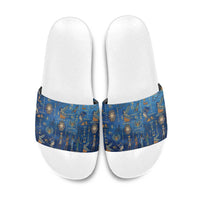 Echoes of Kemet Slide Sandals African Pharaohs, Anubis and Symbolic Motifs - Wonder Print Shop