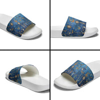 Echoes of Kemet Slide Sandals African Pharaohs, Anubis and Symbolic Motifs - Wonder Print Shop