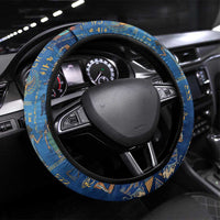 Echoes of Kemet Steering Wheel Cover African Pharaohs, Anubis and Symbolic Motifs - Wonder Print Shop