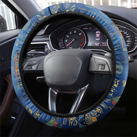 Echoes of Kemet Steering Wheel Cover African Pharaohs, Anubis and Symbolic Motifs - Wonder Print Shop