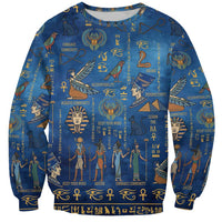 Echoes of Kemet Sweatshirt African Pharaohs, Anubis and Symbolic Motifs - Wonder Print Shop