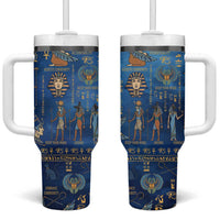 Echoes of Kemet Tumbler With Handle African Pharaohs, Anubis and Symbolic Motifs - Wonder Print Shop