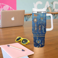 Echoes of Kemet Tumbler With Handle African Pharaohs, Anubis and Symbolic Motifs - Wonder Print Shop