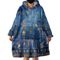 Echoes of Kemet Wearable Blanket Hoodie African Pharaohs, Anubis and Symbolic Motifs - Wonder Print Shop